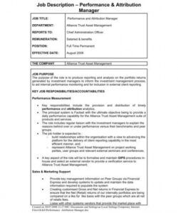 job description â performance &amp;amp; attribution manager  alliance trust ada compliant job description template doc