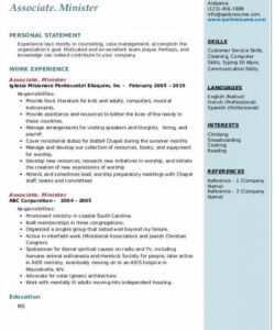 minister resume samples  qwikresume ministry job description template and sample