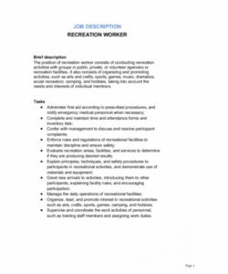 recreation worker job description samples &amp;amp; templates download chief accountant job description template pdf