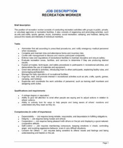 recreation worker job description template  by businessinabox™ employee job description template and sample