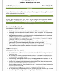 service technician resume samples  qwikresume service technician job description template and sample