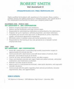 veterinary assistant job description pdf  veterinary assistant mis job description template doc