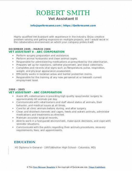 veterinary assistant job description pdf  veterinary assistant mis job description template doc