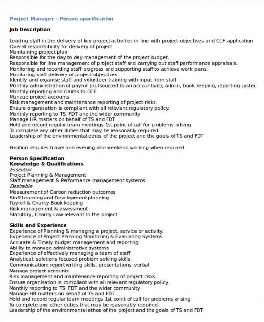 18 job description templates  pdf docs  free &amp; premium templates programme manager job description template pdf