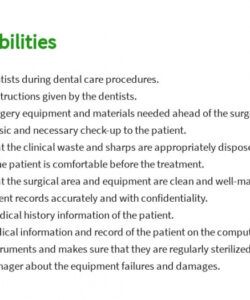 dental nurse job ad and description template [free pdf]  google docs trainee job description template pdf