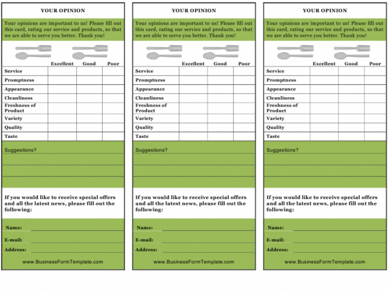 Editable Restaurant Customer Feedback Card Templates Download Printable ...