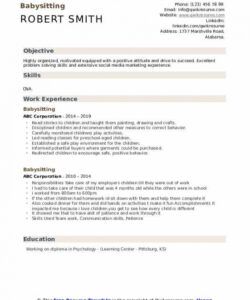 free babysitting resume samples  qwikresume babysitting job description template pdf