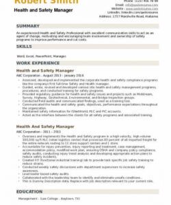 free health and safety manager resume samples  qwikresume safety manager job description template