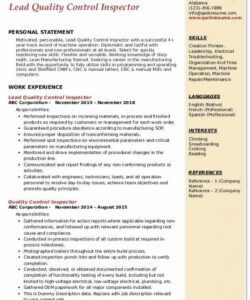 free quality control inspector resume samples  qwikresume quality control job description template