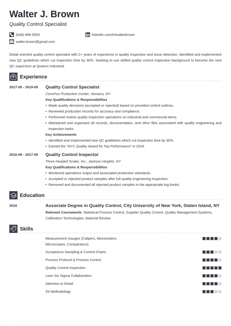 free quality control resume examples job description &amp; skills quality control job description template and sample