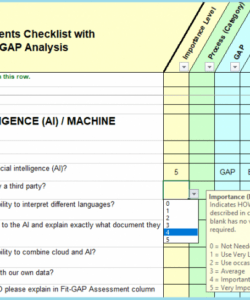 free requirements checklist excel samples  checklist in excel how to create business analysis requirements template