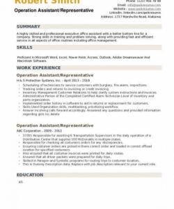 operation assistant resume samples  qwikresume trainee job description template and sample