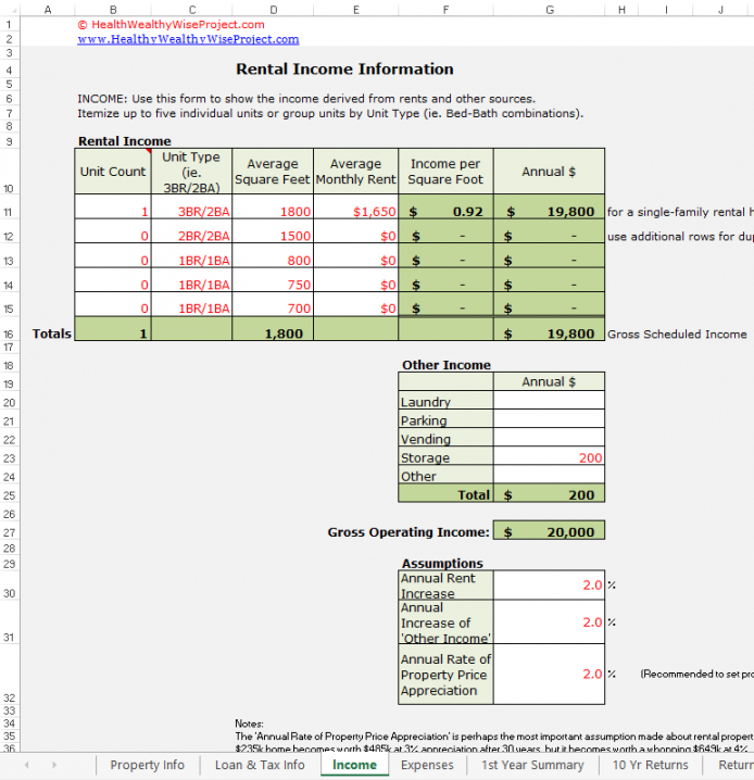 rental income property analysis excel spreadsheet build vs buy analysis excel template example