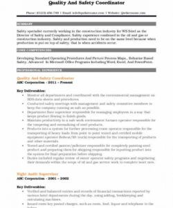 safety coordinator resume samples  qwikresume safety manager job description template and sample