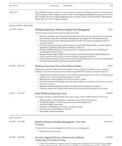 warehouse supervisor resume &amp;amp; writing guide  20 templates warehouse worker job description template pdf