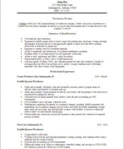 warehouse worker resume sample and template • all docs warehouse worker job description template