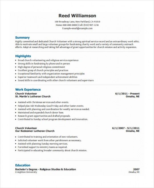 10 volunteer resume templates  pdf doc  free &amp; premium templates church volunteer job description template