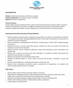 administrative assistant job description  sales administrative executive administrative assistant job description template pdf