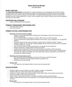 free 9 sample marketing manager job descriptions in pdf marketing manager job description template pdf