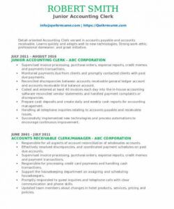 Junior Accountant Job Description Template   Free Accounting Clerk Resume Samples Qwikresume Junior Accountant Job Description Template 250x300 