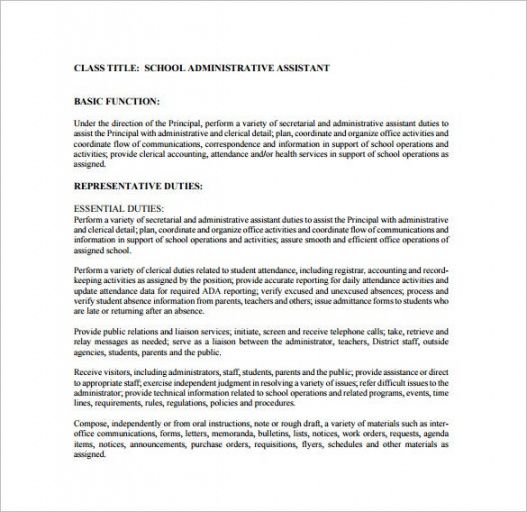 free administrative assistant job description template  10 free word pdf executive administrative assistant job description template pdf