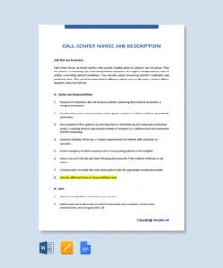 free call center trainer job description template  google docs word apple call centre job description template and sample