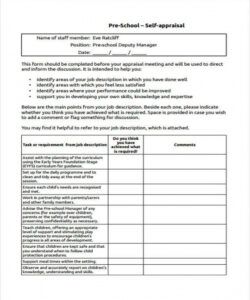 free free 23 staff appraisal forms in pdf  ms word  excel nursery manager job description template doc