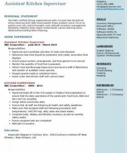 free kitchen supervisor resume samples  qwikresume kitchen manager job description template pdf