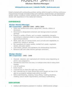 free kitchen worker resume samples  qwikresume kitchen manager job description template