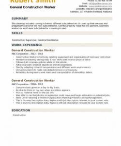 general construction worker resume samples  qwikresume general laborer job description template and sample