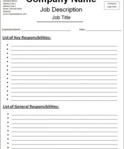 job description format  free word templates committee job description template pdf