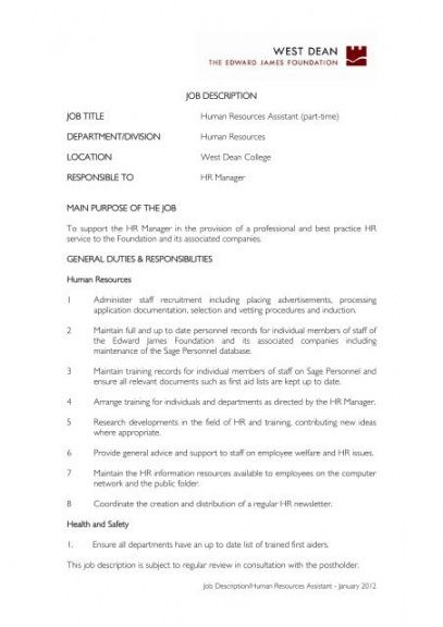 job description job title human resources assistant part human resources assistant job description template doc