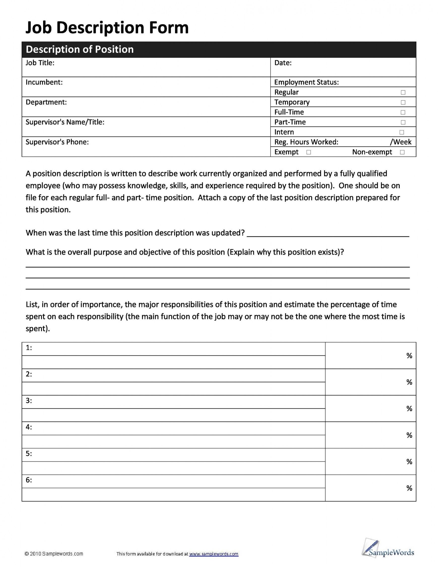 job description template  analisis committee job description template