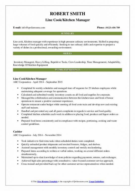 kitchen manager resume samples  qwikresume kitchen manager job description template and sample