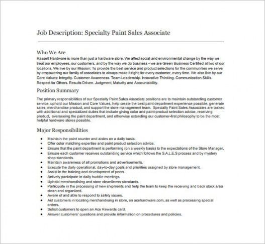 sales associate job description template  7 free word pdf format download!  free &amp; premium sales administrator job description template and sample