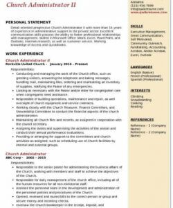 sample resume for church position  good resume examples church volunteer job description template pdf