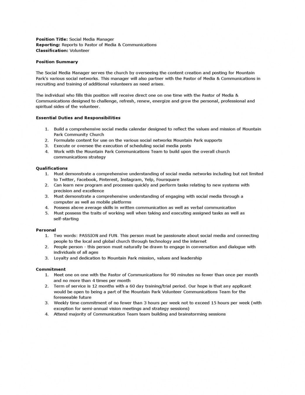 social media manager by david shrein  issuu social media manager job description template pdf