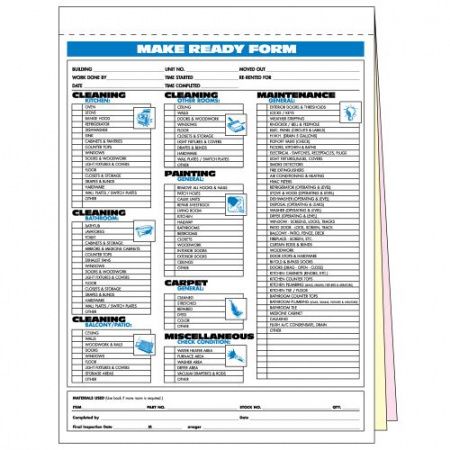 3part unit turnover make ready form and checklist  great american apartment make ready checklist template excel