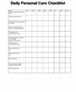 editable daily personal care checklist printable pdf download home health aide daily checklist template excel