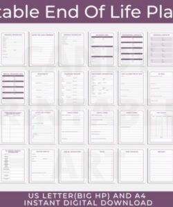 editable end of life planner final wishes planner what if emergency  etsy australia end of life checklist template excel