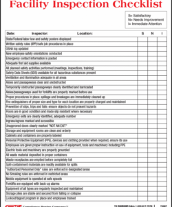 editable facility inspection checklist  safety and compliance checklist building maintenance inspection checklist template