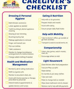 editable free printable caregiver checklist  printable templates nursing home housekeeping checklist template examples