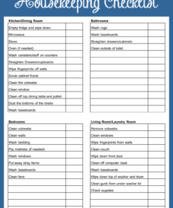 editable housekeeping cleaning checklist  10 free pdf printables  printablee weekly house cleaning checklist template examples