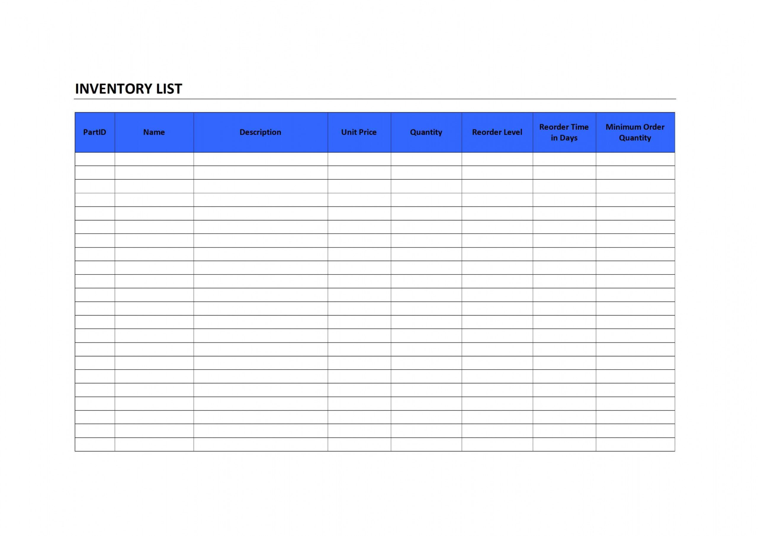 editable inventory list checklist office supply inventory list template excel