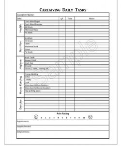 editable printable caregiver daily checklist template senior caregiver daily checklist template pdf