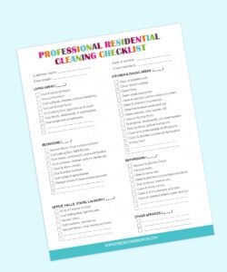 editable professional checklist for cleaning the house printable pdf professional deep cleaning checklist template excel