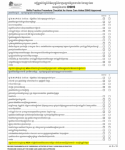 free dshs form 16245 download printable pdf or fill online skills practice home health aide daily checklist template samples