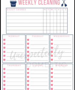 free easy weekly cleaning schedule for busy people  free printable! daily house cleaning checklist template examples