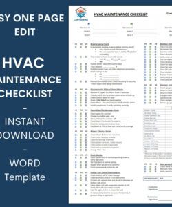 free hvac preventative maintenance checklist template editable microsoft word document air apartment preventive maintenance checklist template