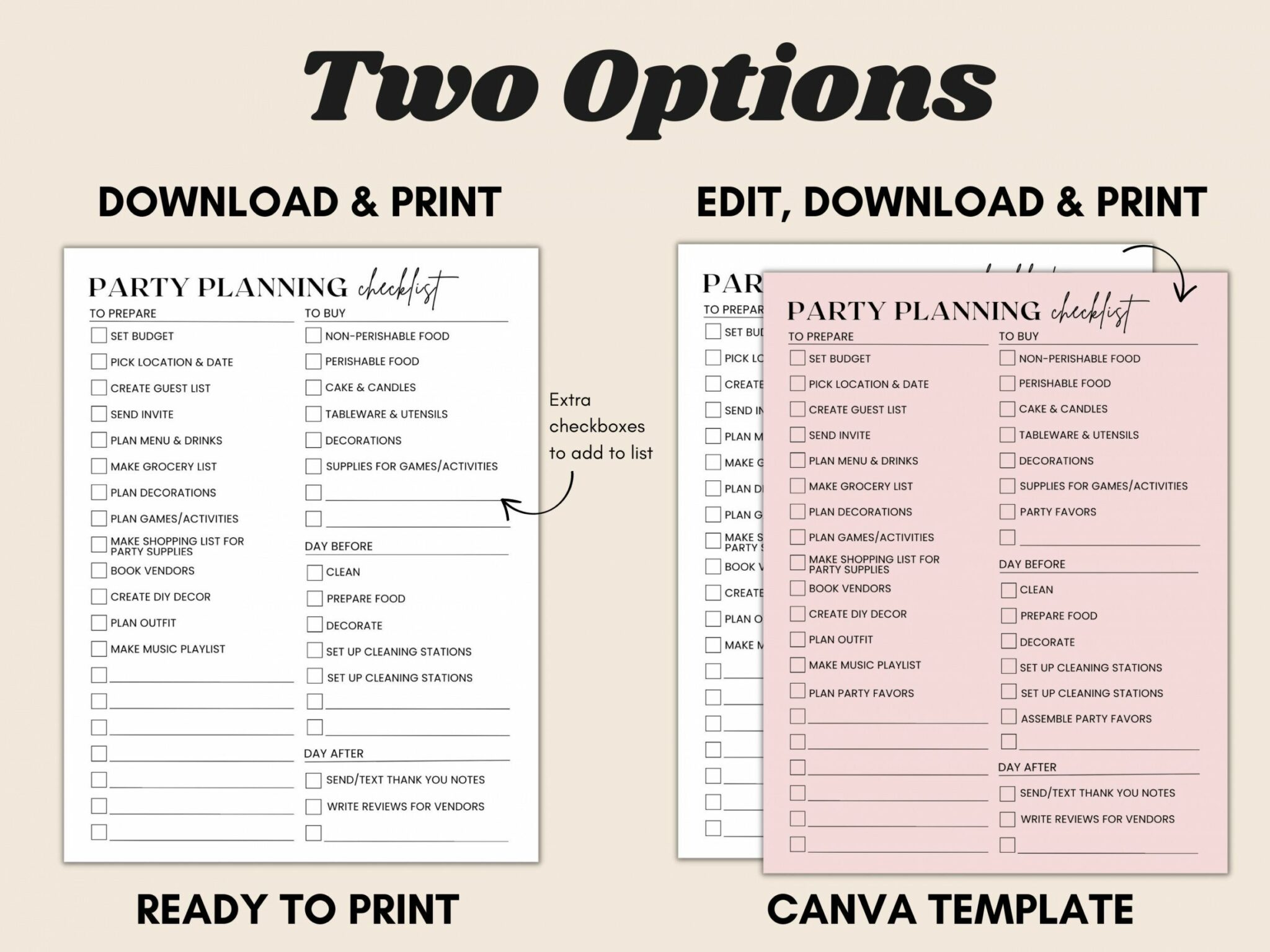 Free Party Checklist Printable Birthday Party Checklist Template Party ...
